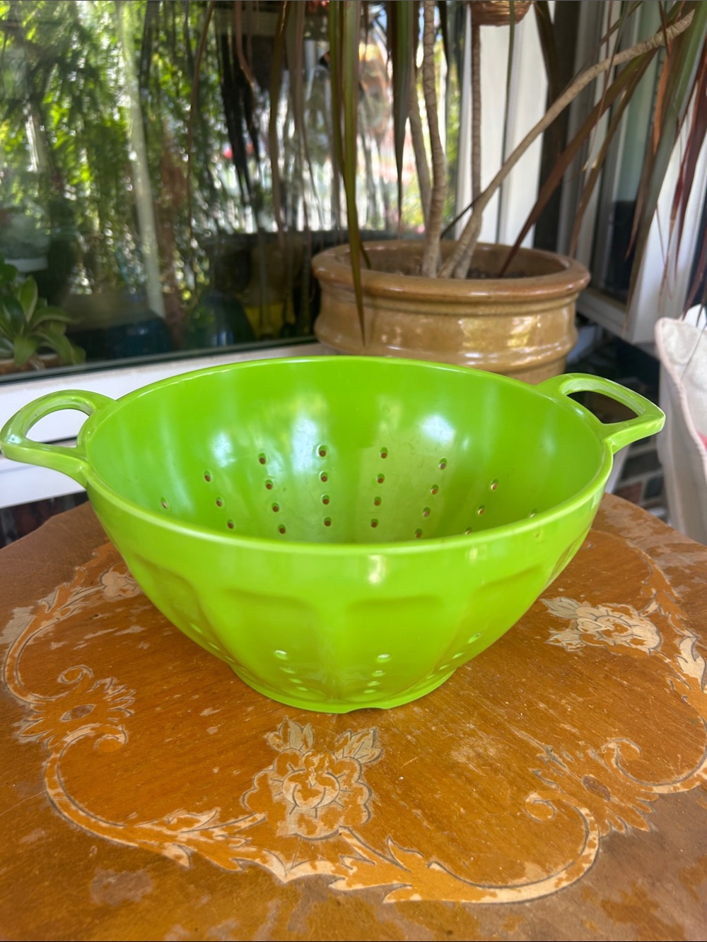 Green Melamine Kitchen Colander Strainer